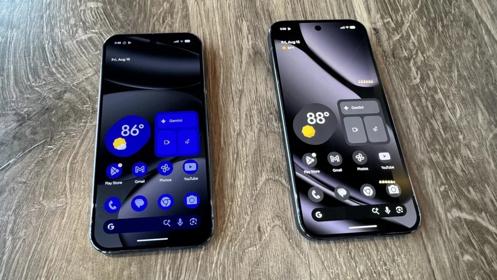 Google Pixel 10 Pro XL with 6.8-inch LTPO OLED display at 3000 nits brightness outdoors