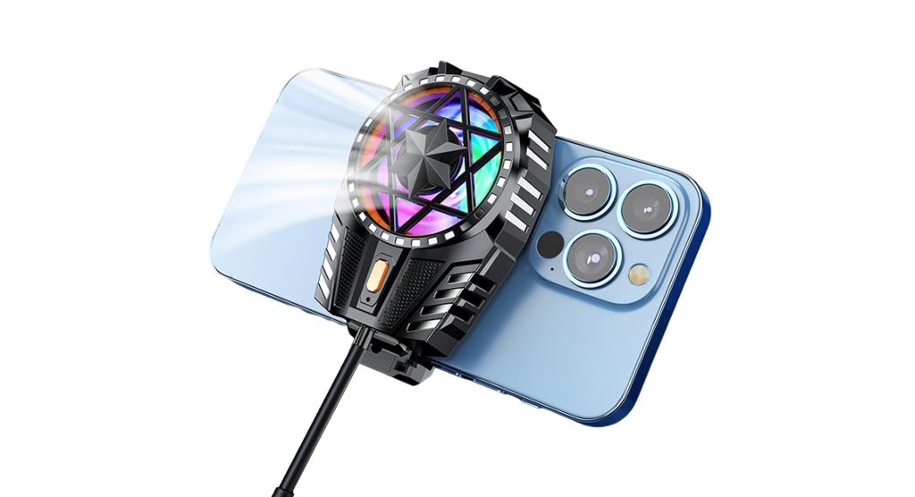 Gaming smartphone with glowing cooling system in 2025.