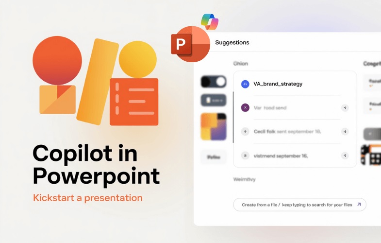 Microsoft Copilot for PowerPoint generating slides from AI prompts