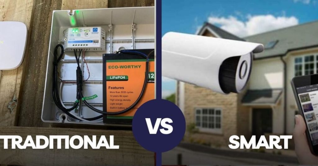 Traditional home security compared to modern DIY smart home security.