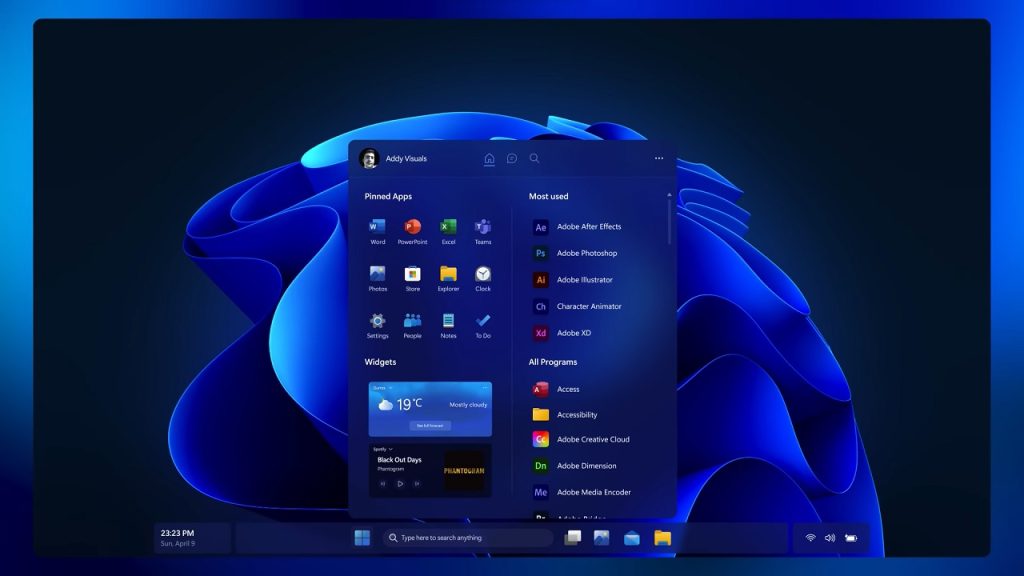 Windows 12 redesigned desktop with modern UI