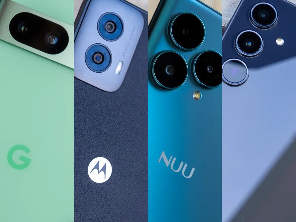Comparison of old budget smartphones vs affordable smartphones 2025 showing modern premium designs and features.