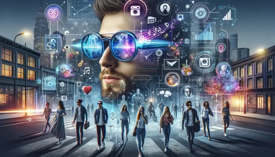 People using AR smart glasses in everyday life in 2025