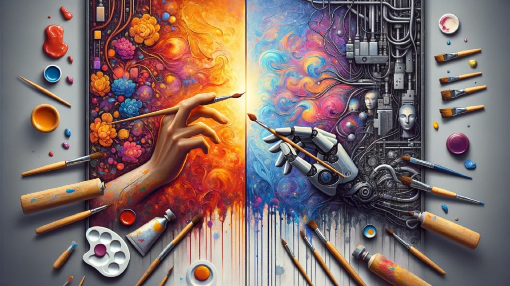 AI-powered design tools and human designer working side by side in 2025