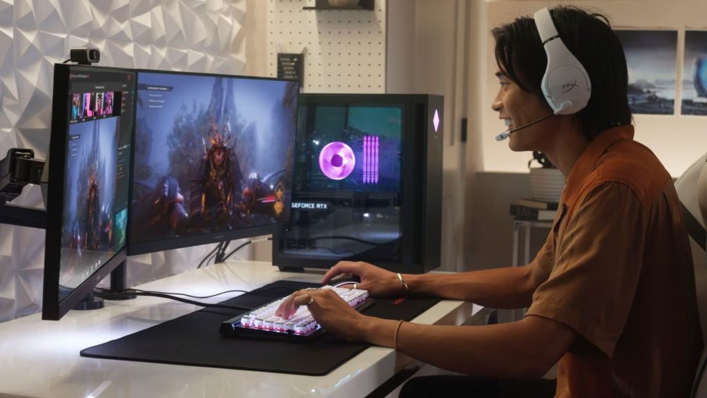 Cloud PC for gaming streaming high-performance games to a laptop