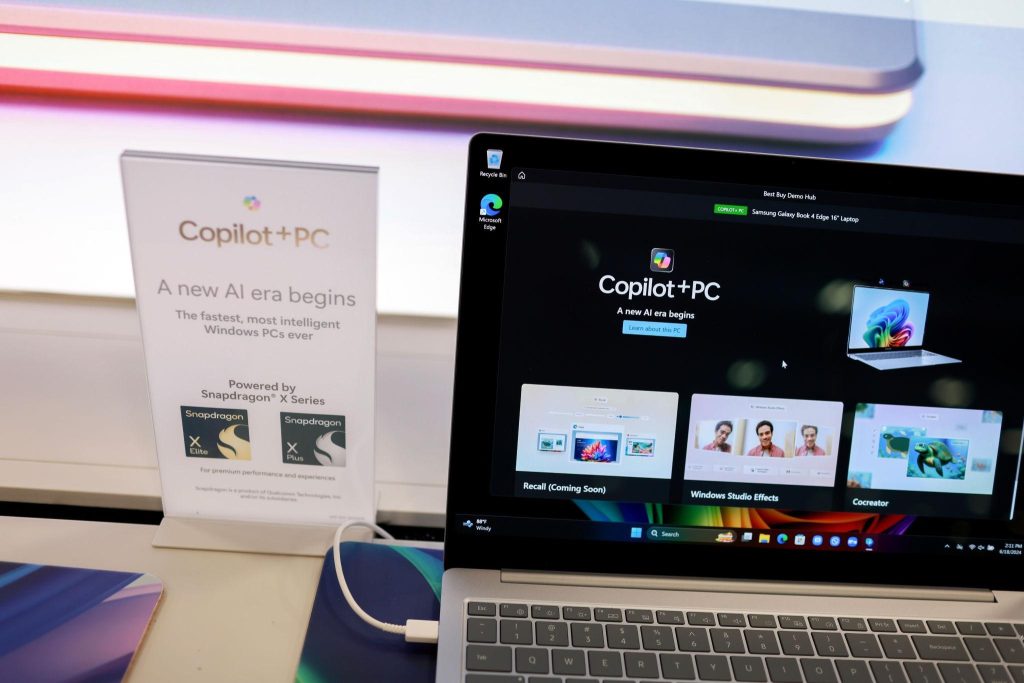 Copilot+ PC laptop with AI features enabled