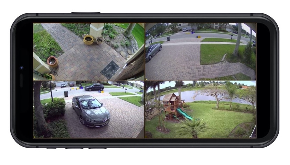 Smart home camera footage view on mobile app